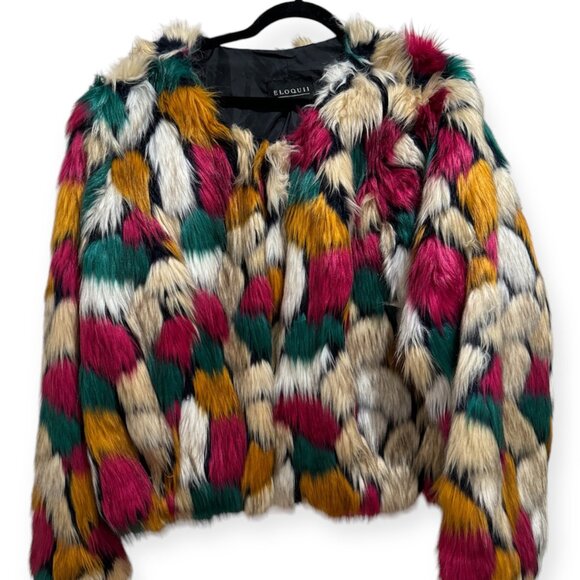 Eloquii Jackets & Blazers - Eloquii festival rave winter multicolor plus size jacket